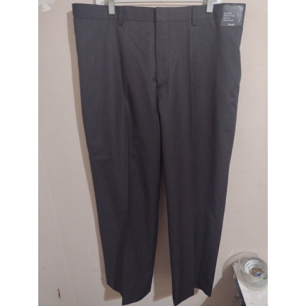 NWT Men's Structure Flat Front Super 150's Wrinkle Resistant Black Pants 40x32